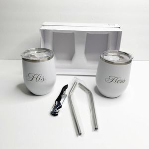 HERPRO Mr. & Mrs. Double Insulated Cups Set-12 oz.